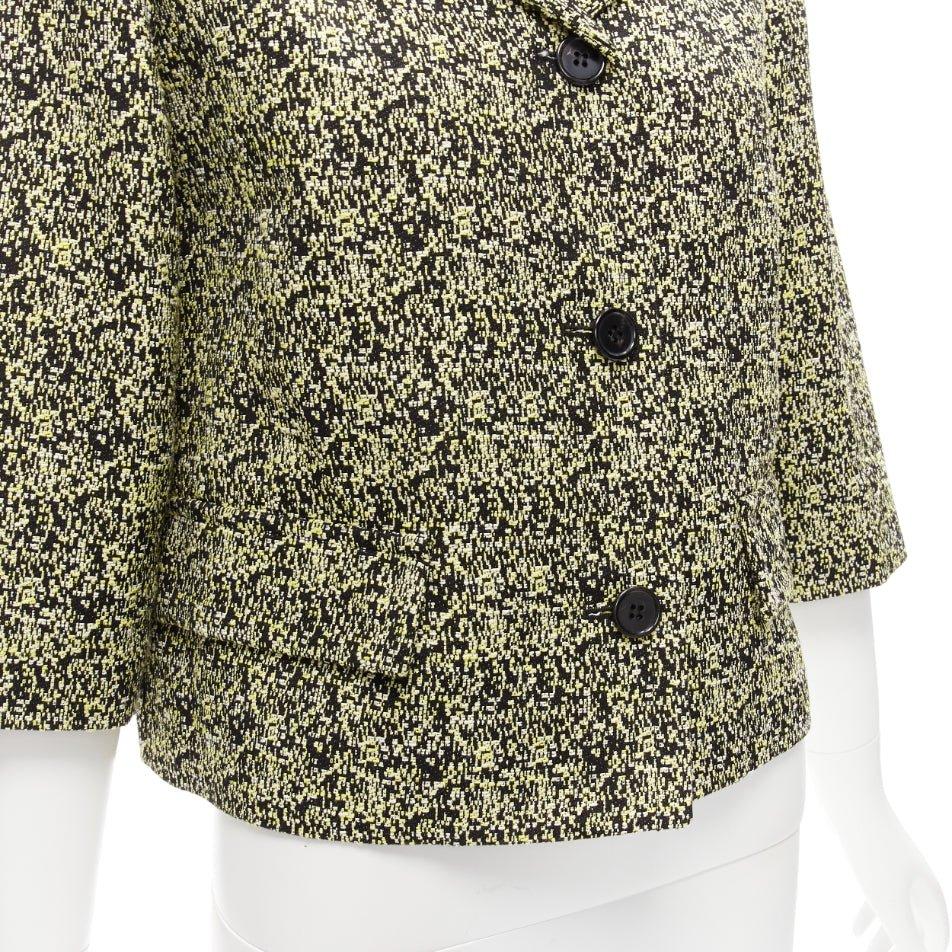 MARNI 2014 yellow speckle jacquard cotton blend cropped jacket IT38 XS 4