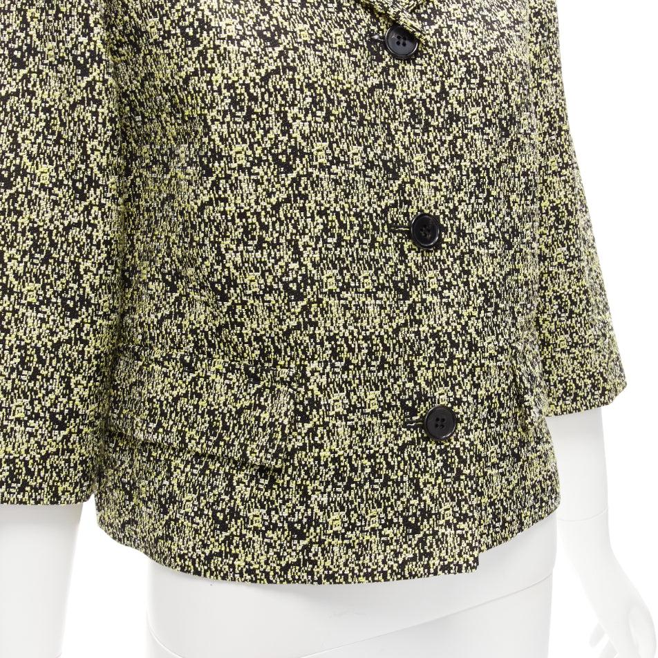 MARNI 2014 yellow speckle jacquard cotton blend cropped jacket IT38 XS For Sale 3