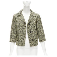 MARNI 2014 yellow speckle jacquard cotton blend cropped jacket IT38 XS