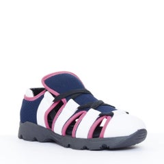 MARNI 2018 blue white pink tech fabric cutout color block mesh sneakers EU37
