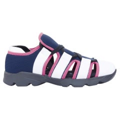 MARNI 2018 blue white pink tech fabric cutout color block mesh sneakers EU37