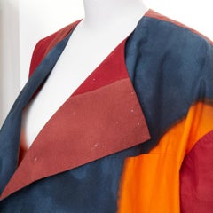 MARNI 2018 painterly abstract colorblock cotton poplin over coat  IT42 M