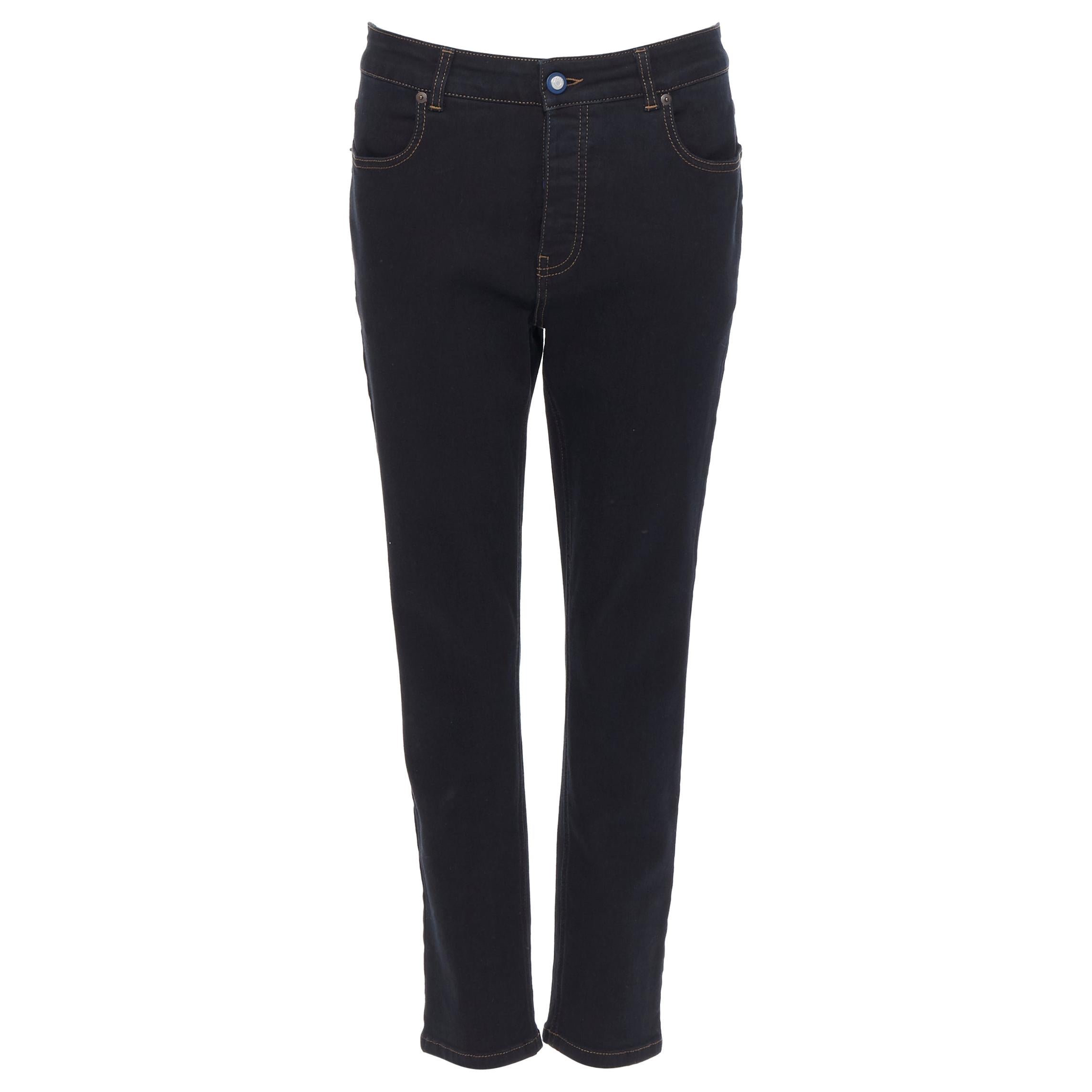 MARNI Size 2 Black Knitted Patch Virgin Wool Skinny Casual Pants For Sale  at 1stDibs
