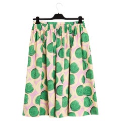 Marni 2019 Jupe Pois Vert FR40 Colorfull Cotton Skirt UK12 US10