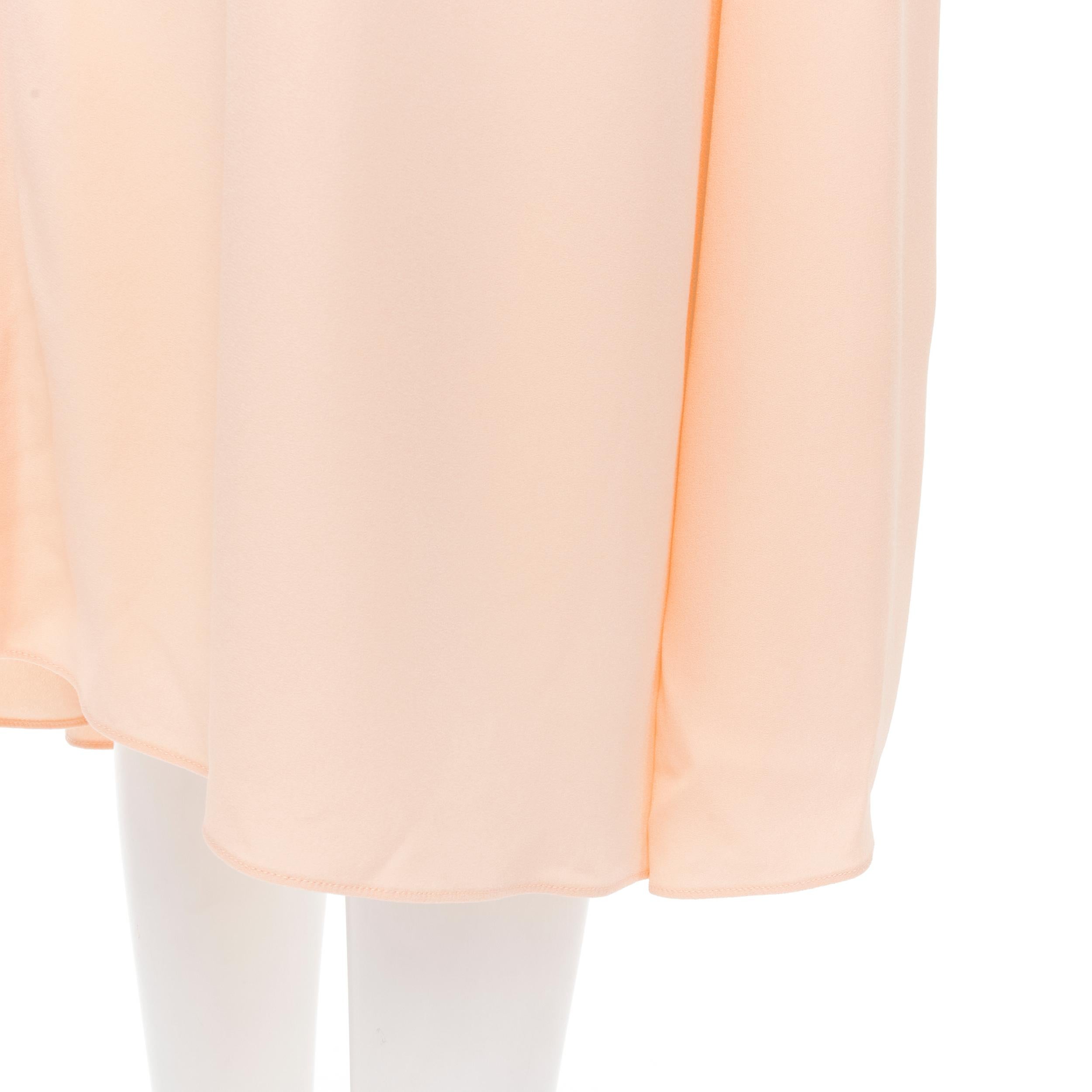 MARNI 2019 peach pleated collar round sleeve short sleeve midi dress IT36 XS For Sale 3