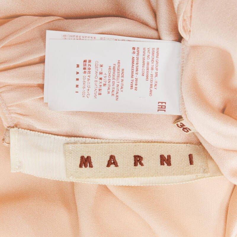 MARNI 2019 peach pleated collar round sleeve short sleeve midi dress IT36 XS For Sale 6
