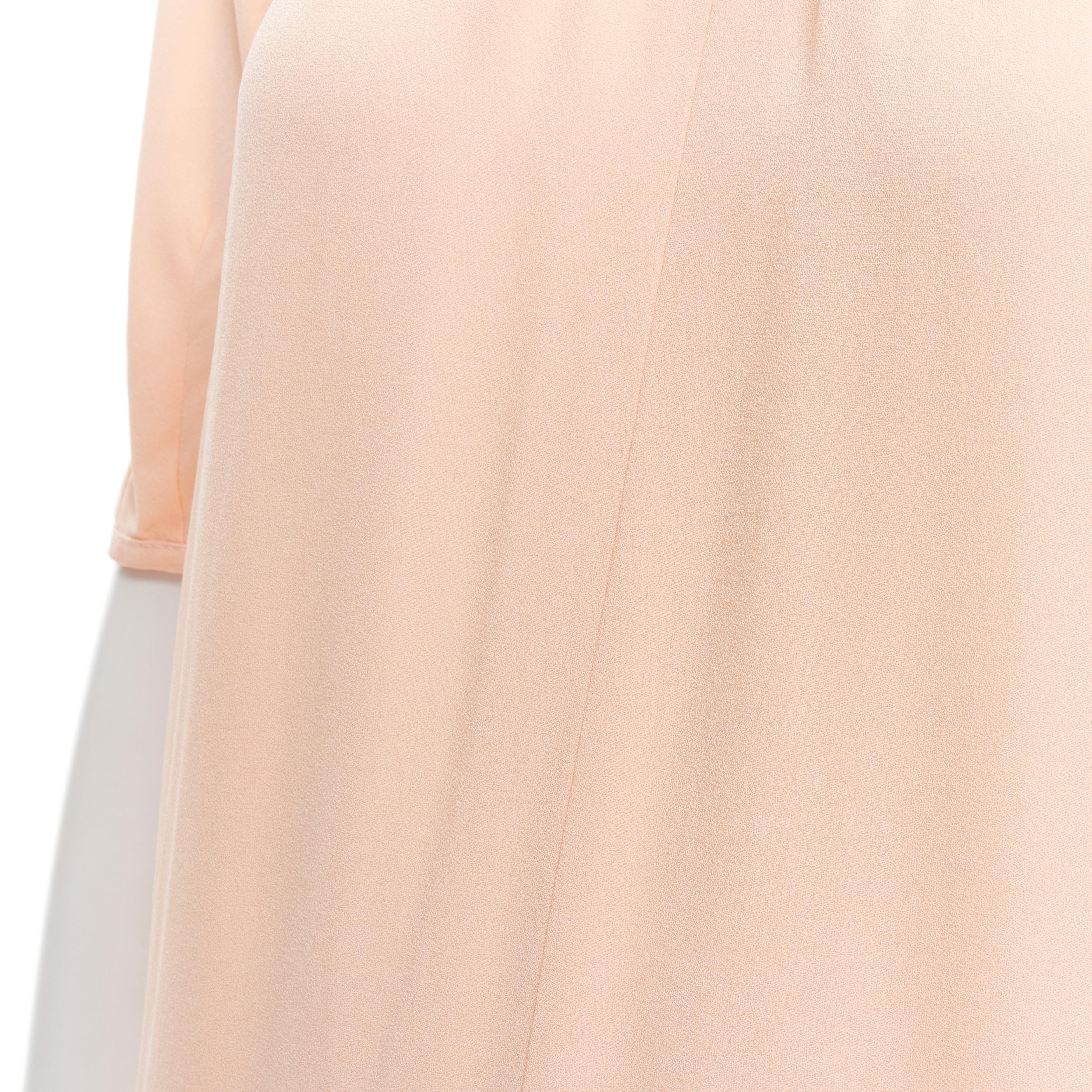 MARNI 2019 peach pleated collar round sleeve short sleeve midi dress IT36 XS For Sale 2