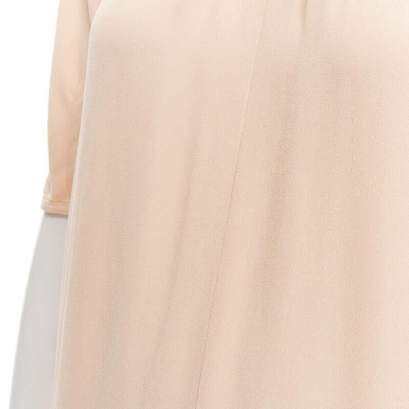 MARNI 2019 peach pleated collar round sleeve short sleeve midi dress IT36 XS For Sale 4
