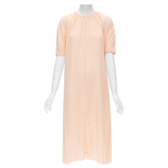 MARNI 2019 peach pleated collar round sleeve short sleeve midi dress IT36 XS