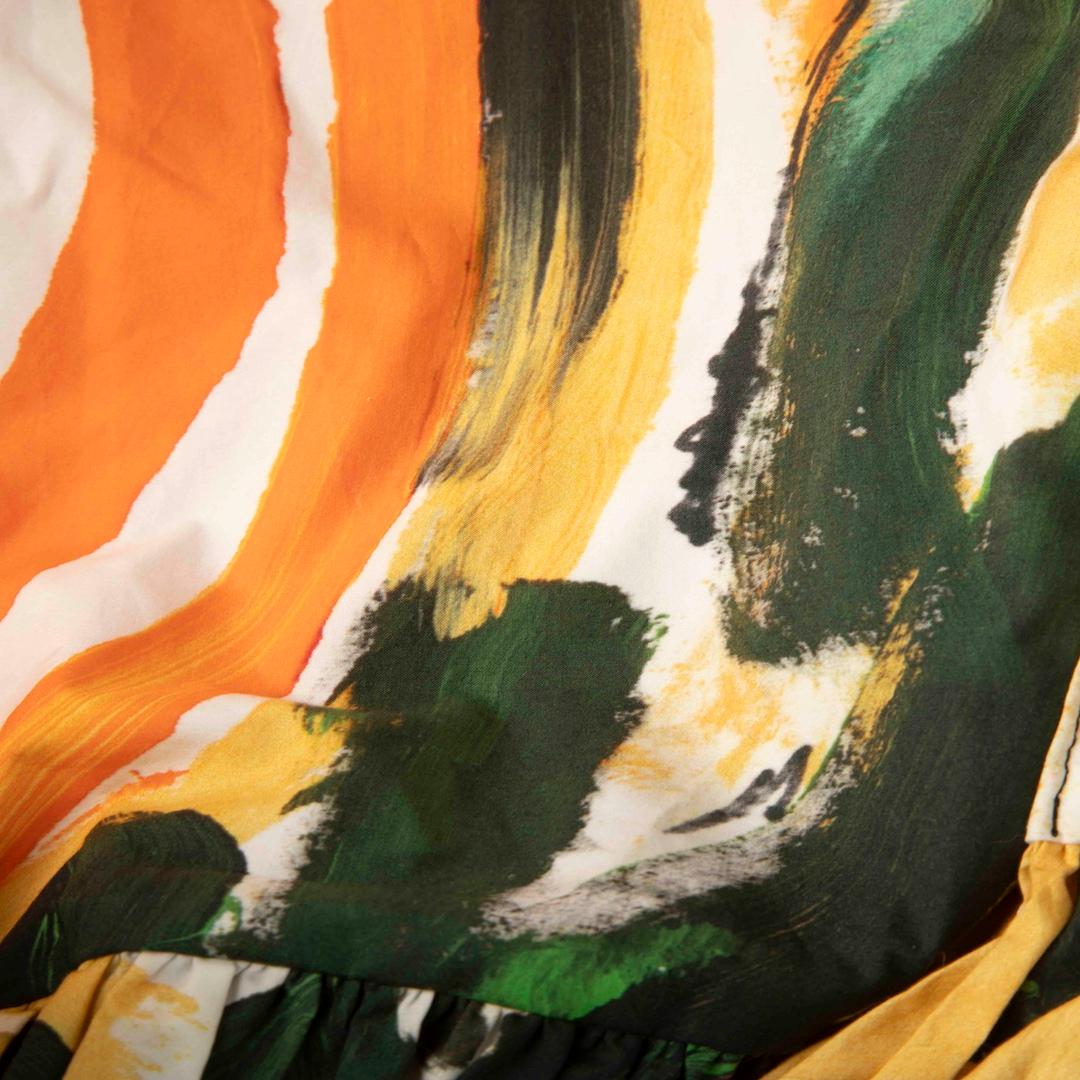 Marni Abstract Paint Print Midi Dress Size L In Good Condition In London, GB