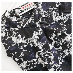 Marni Archival Black & Grey Floral Top