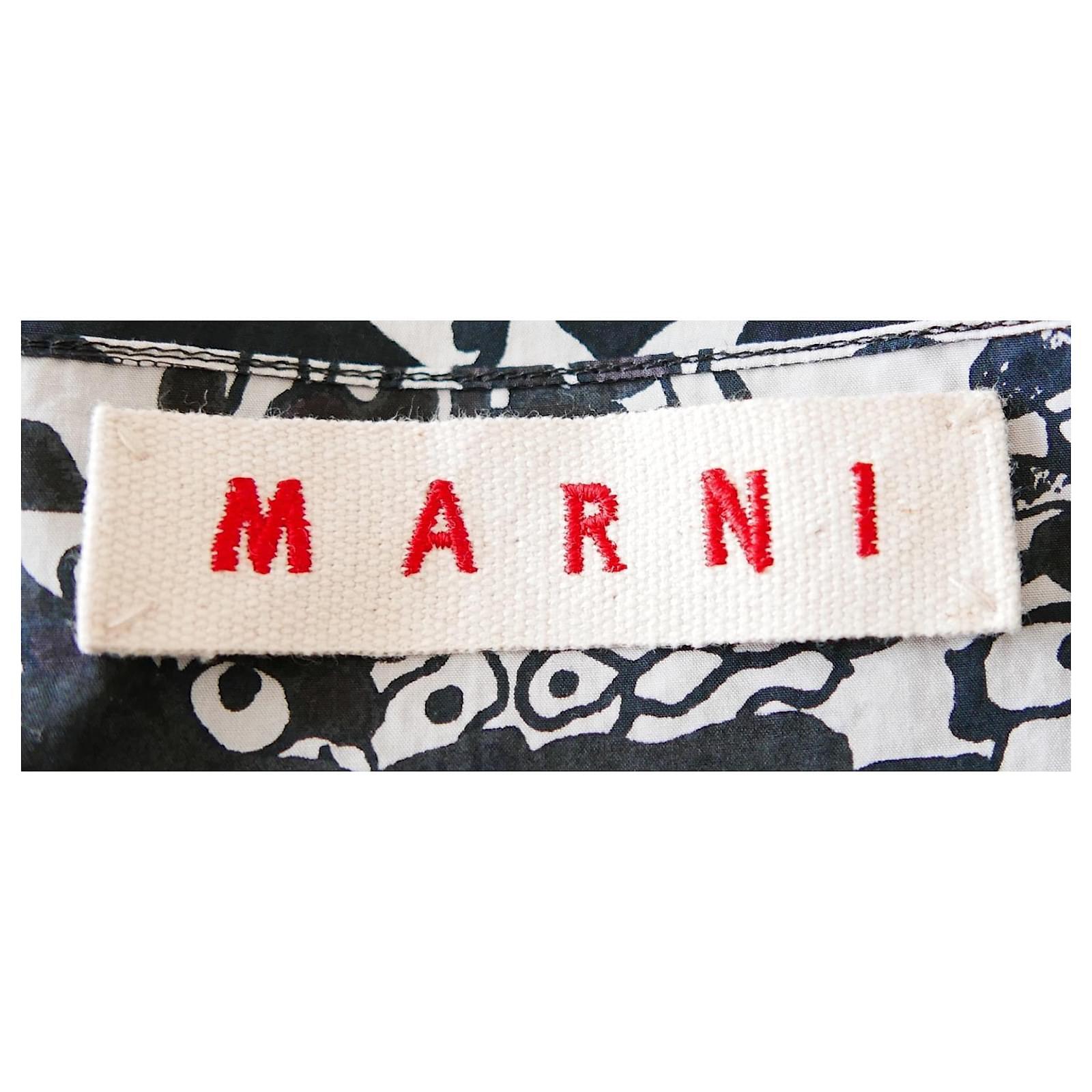 Marni Archival Black & Grey Floral Top Pour femmes en vente