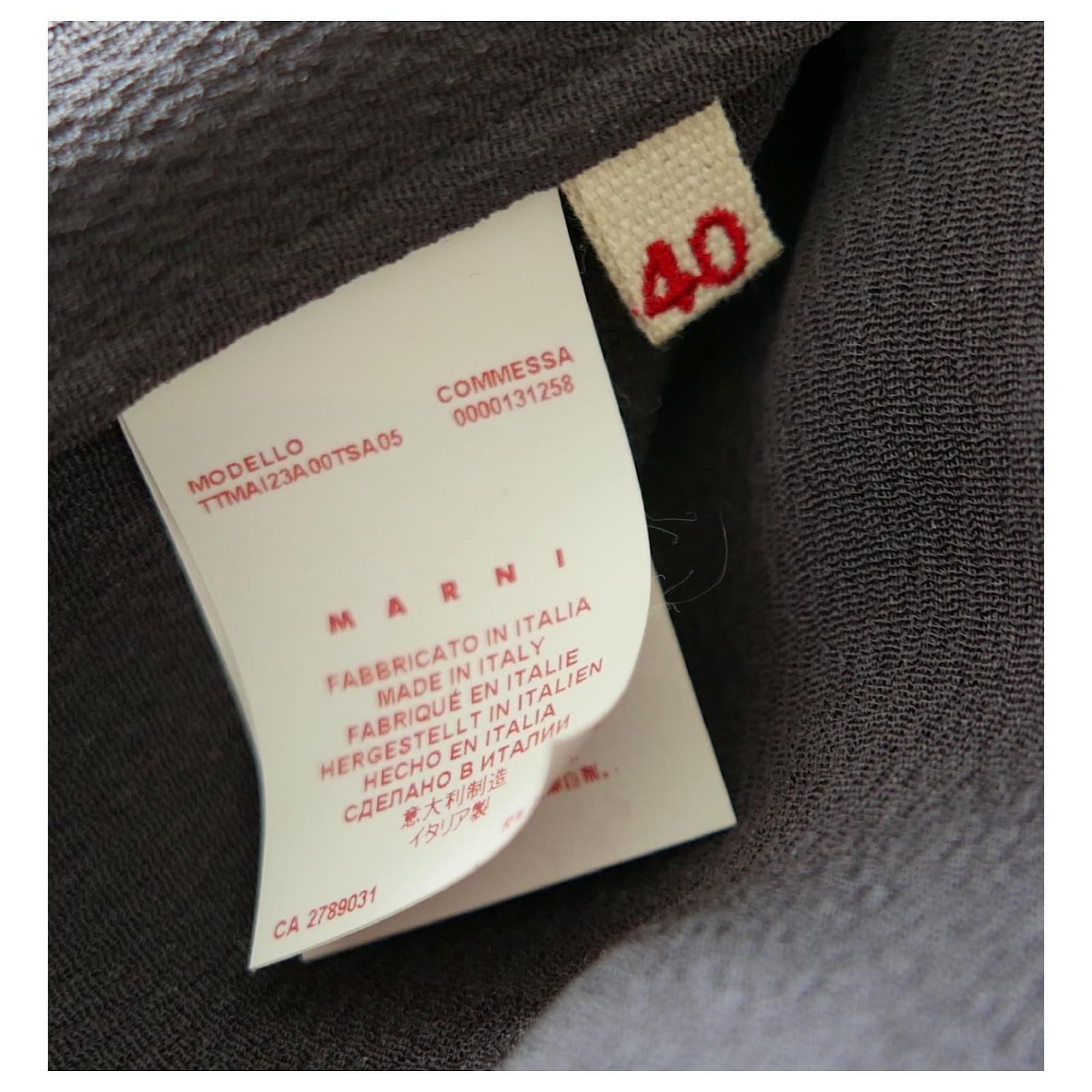Marni Archival Grey Draped Silk Crepe Top For Sale 1