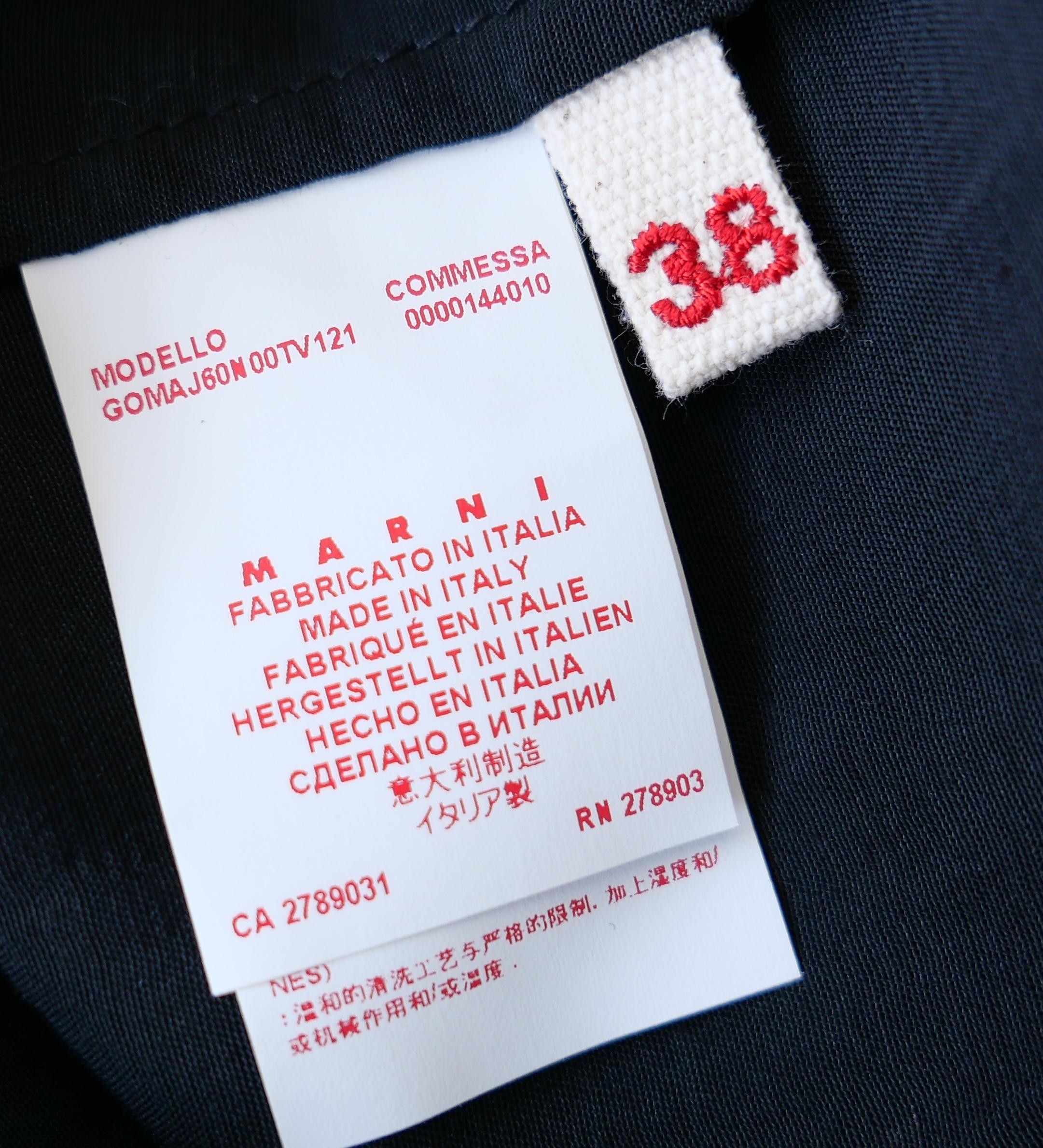 Falda Marni Archival con Ribete de Piel Negra en venta 1