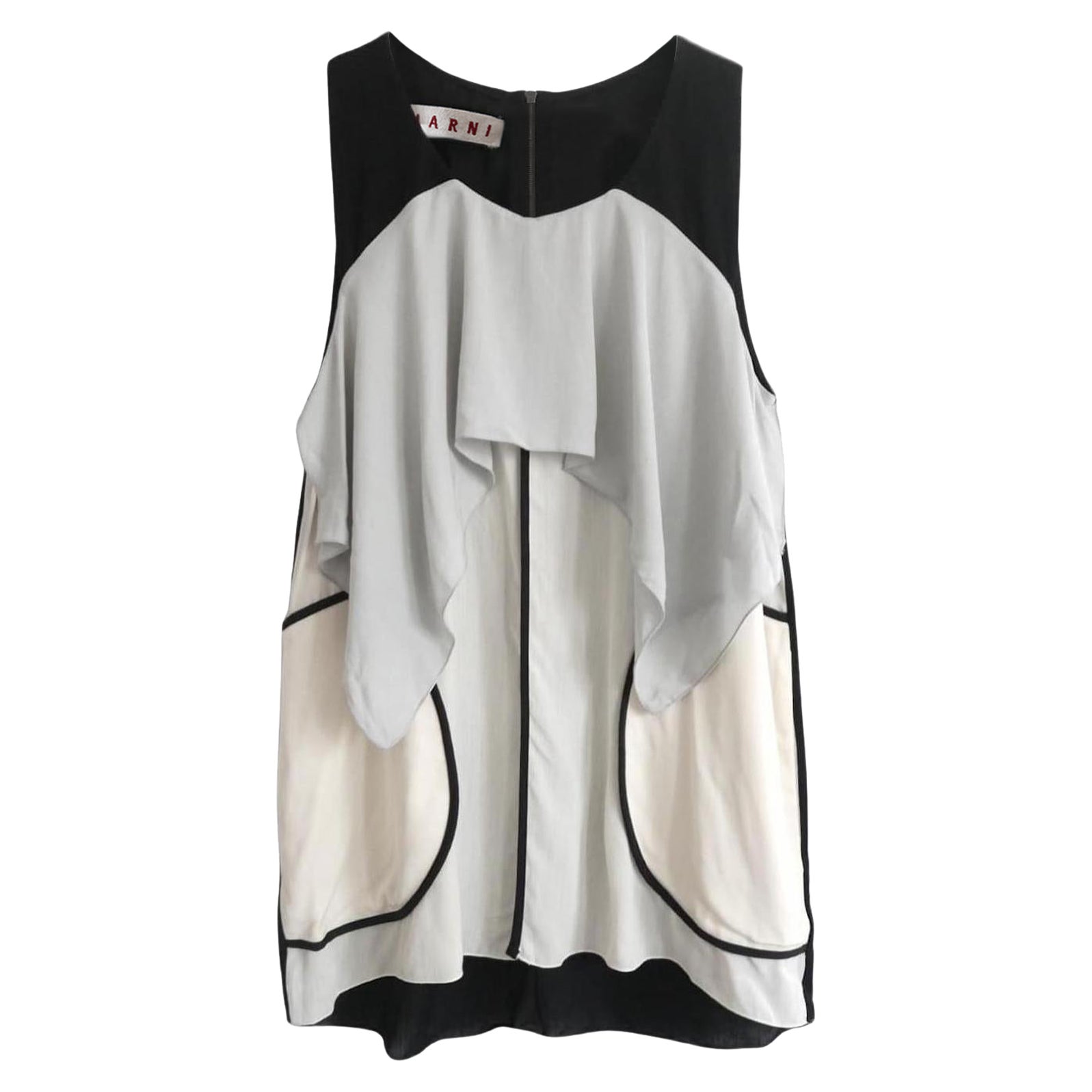 Marni Archive Getäfeltes Oberteil mit Rüschen im Angebot