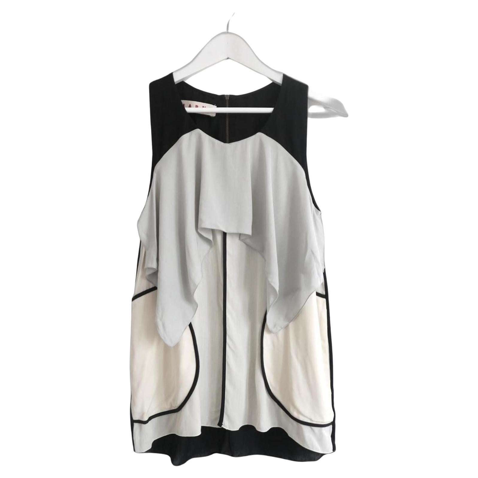 Marni Archival Panelled Frilled Top  For Sale