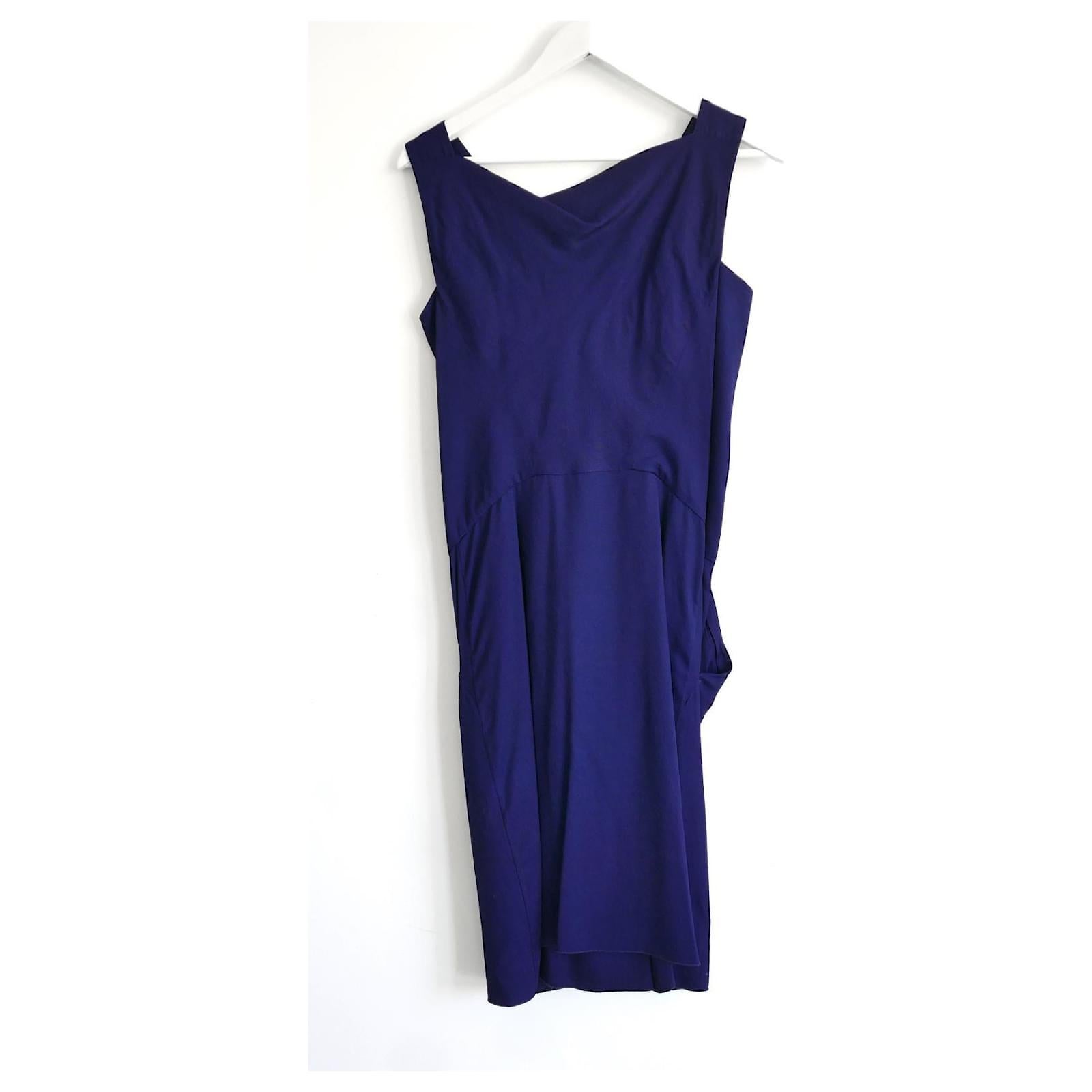 Women's Marni Archival Purple Draped Crepe Dress For Sale