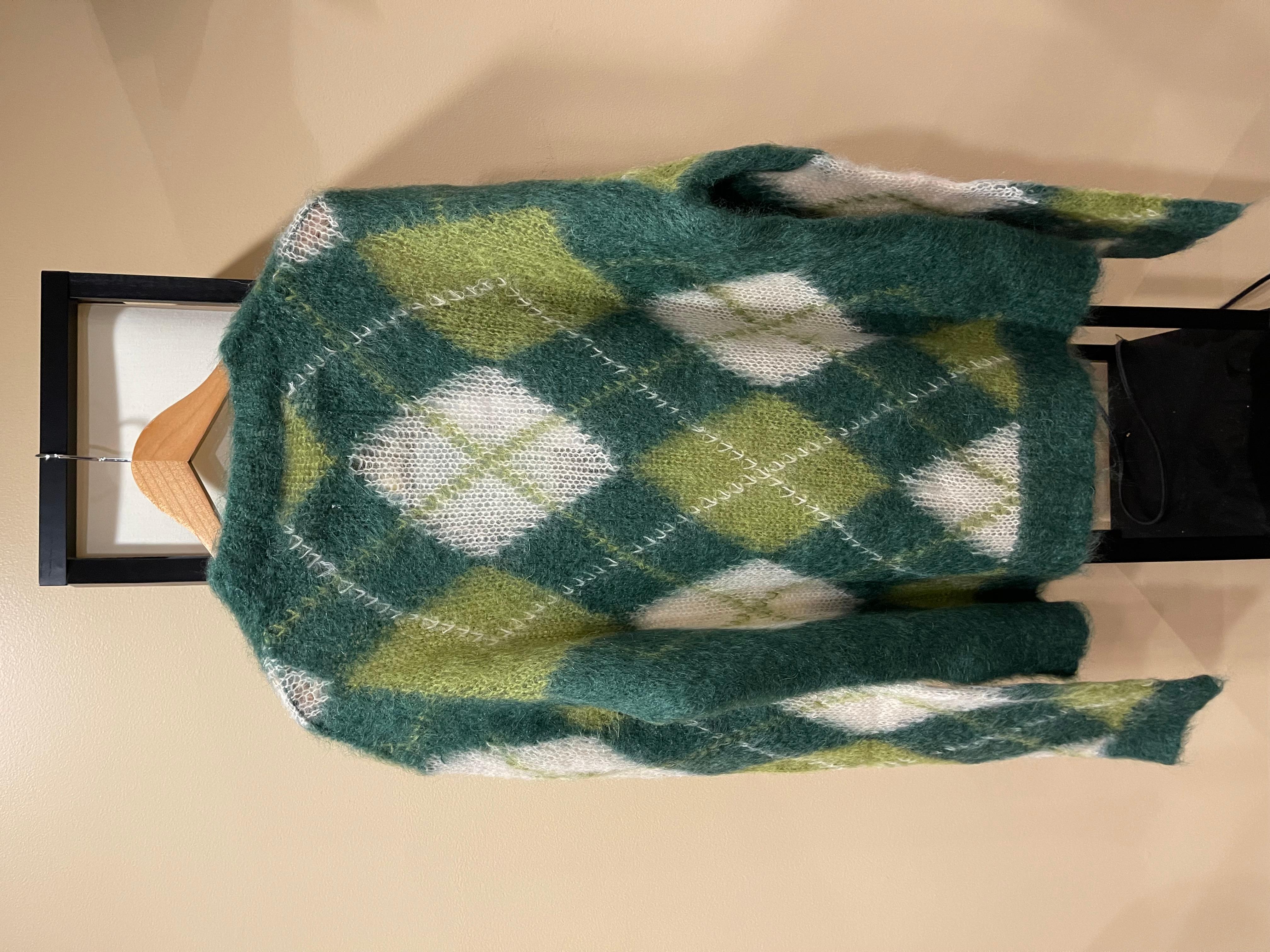 Marni Argyle Mohair-Blend Green Sweater
Size 52
Brand new w/ tags
Grail Marni piece


Measurements:

Chest: 25”
Length: 28”
Shoulders: 22”
Sleeve length: 28”

All sales are final.