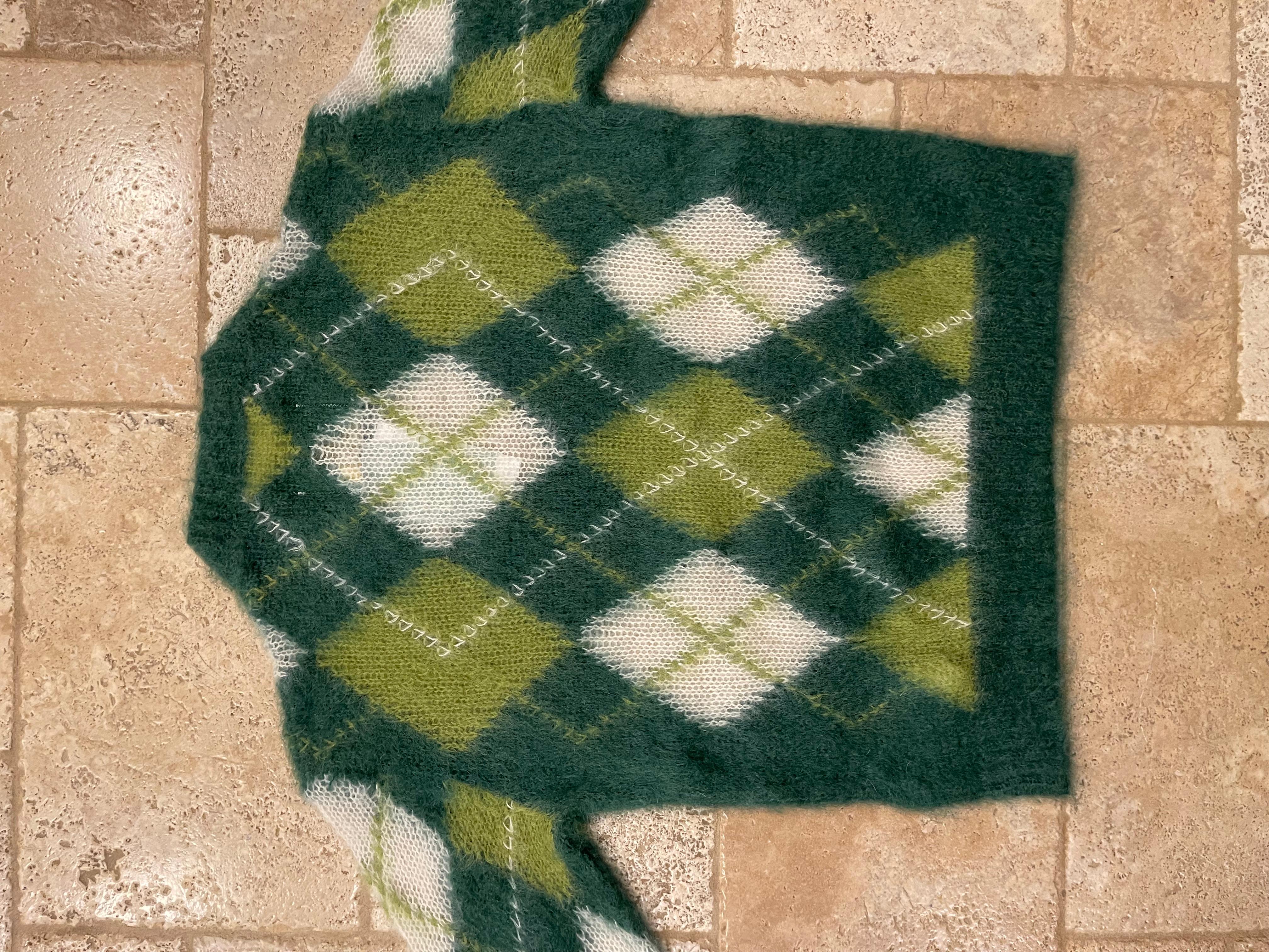 Men's Marni Argyle Mohair-Blend Green Sweater