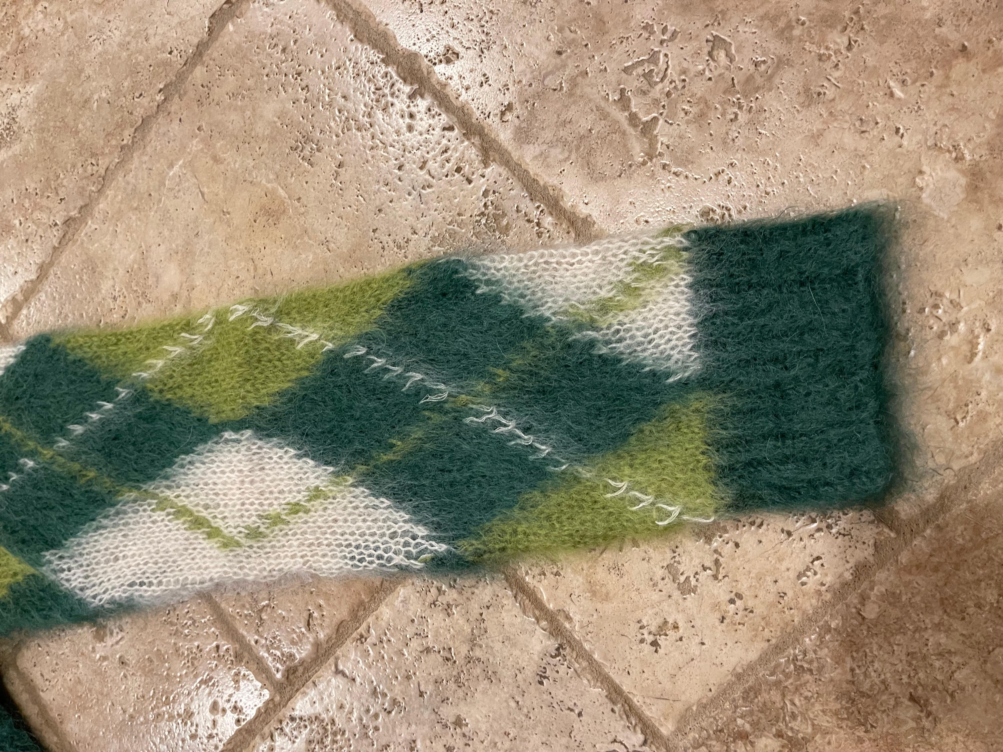 Marni Argyle Mohair-Blend Green Sweater 1