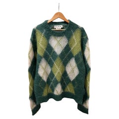 Marni Argyle Mohair-Blend Green Sweater