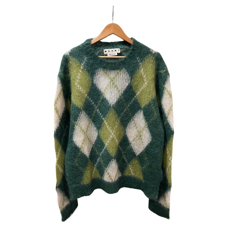 Marni Argyle Mohair-Blend Green Sweater at 1stDibs