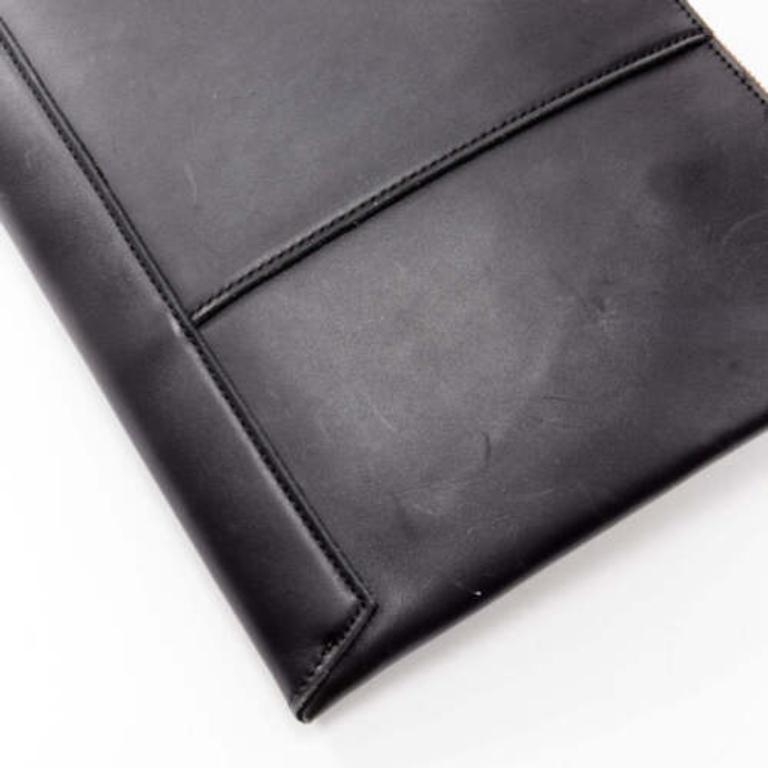 MARNI beige black smooth leather gold stud buckle dual oversized zip clutch bag For Sale 2