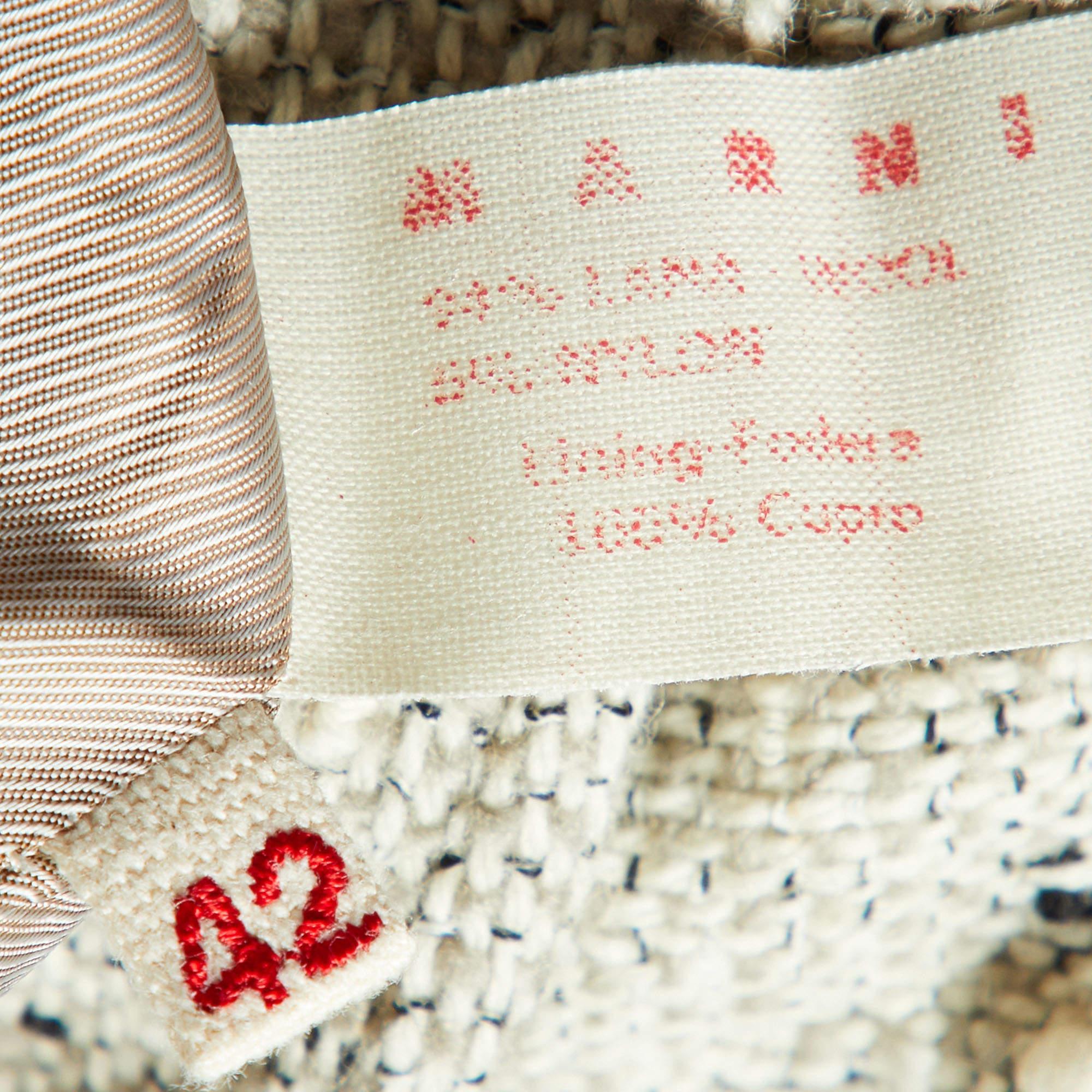Donna Marni Giacca avvolgente in bouclè di tweed beige M. I. in vendita