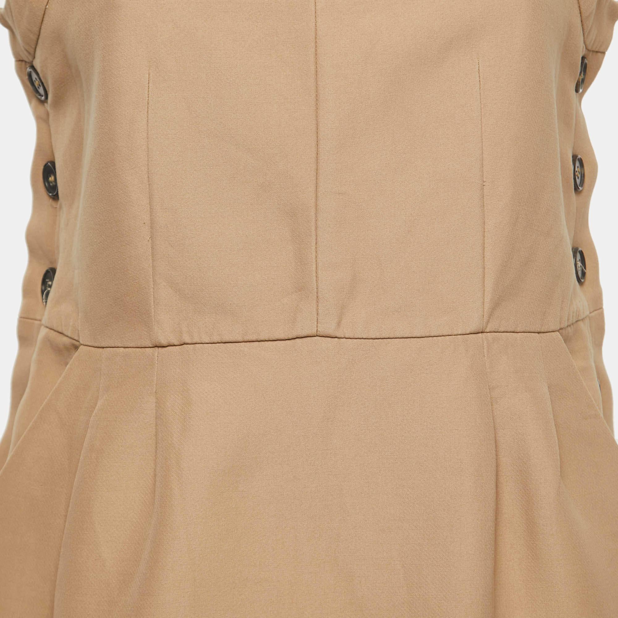 Marni Top sin mangas con botones de algodón beige M Beige en venta