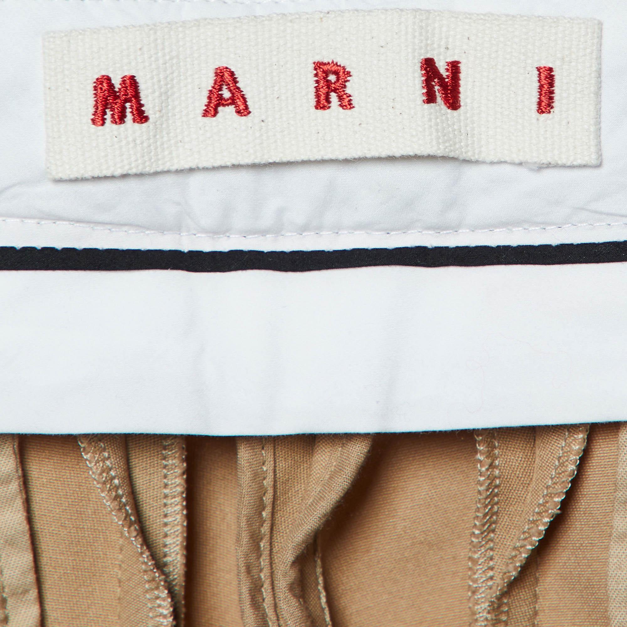 Women's Marni Beige Cotton Tailored Trousers S For Sale