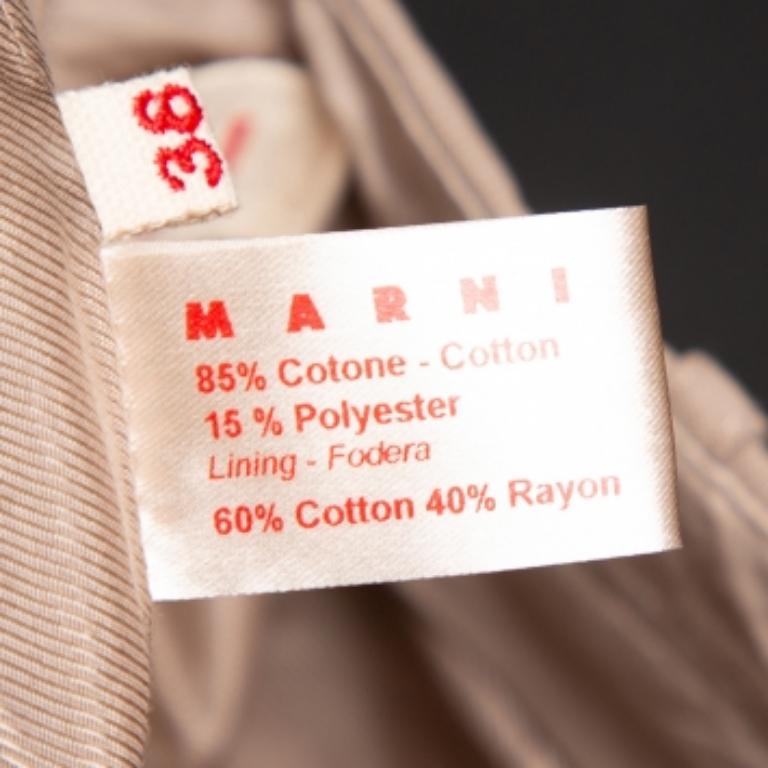 Pantalon large Marni en coton beige S en vente 1