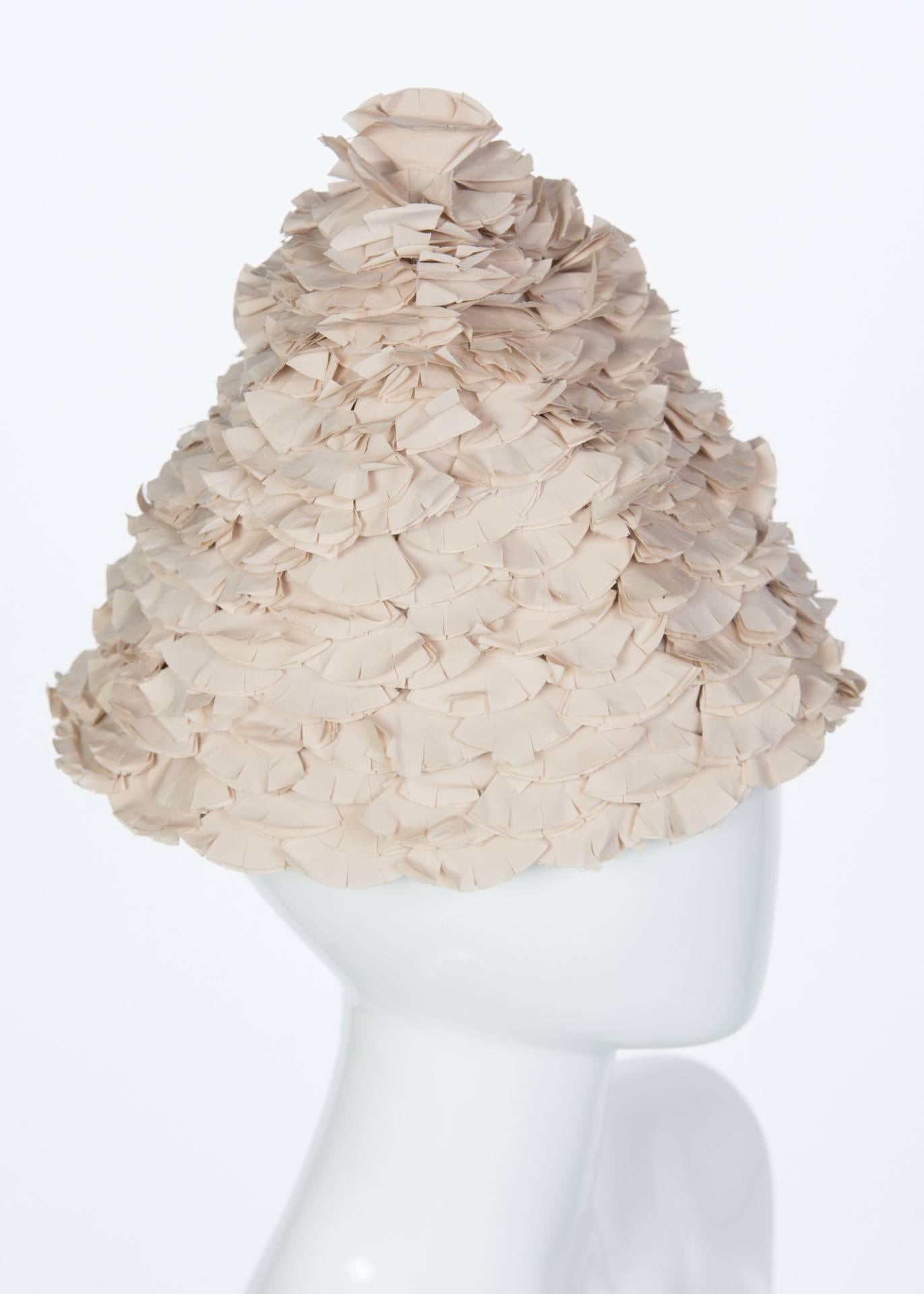 Women's Marni Beige Flower Petal Hat S/S 2008   For Sale