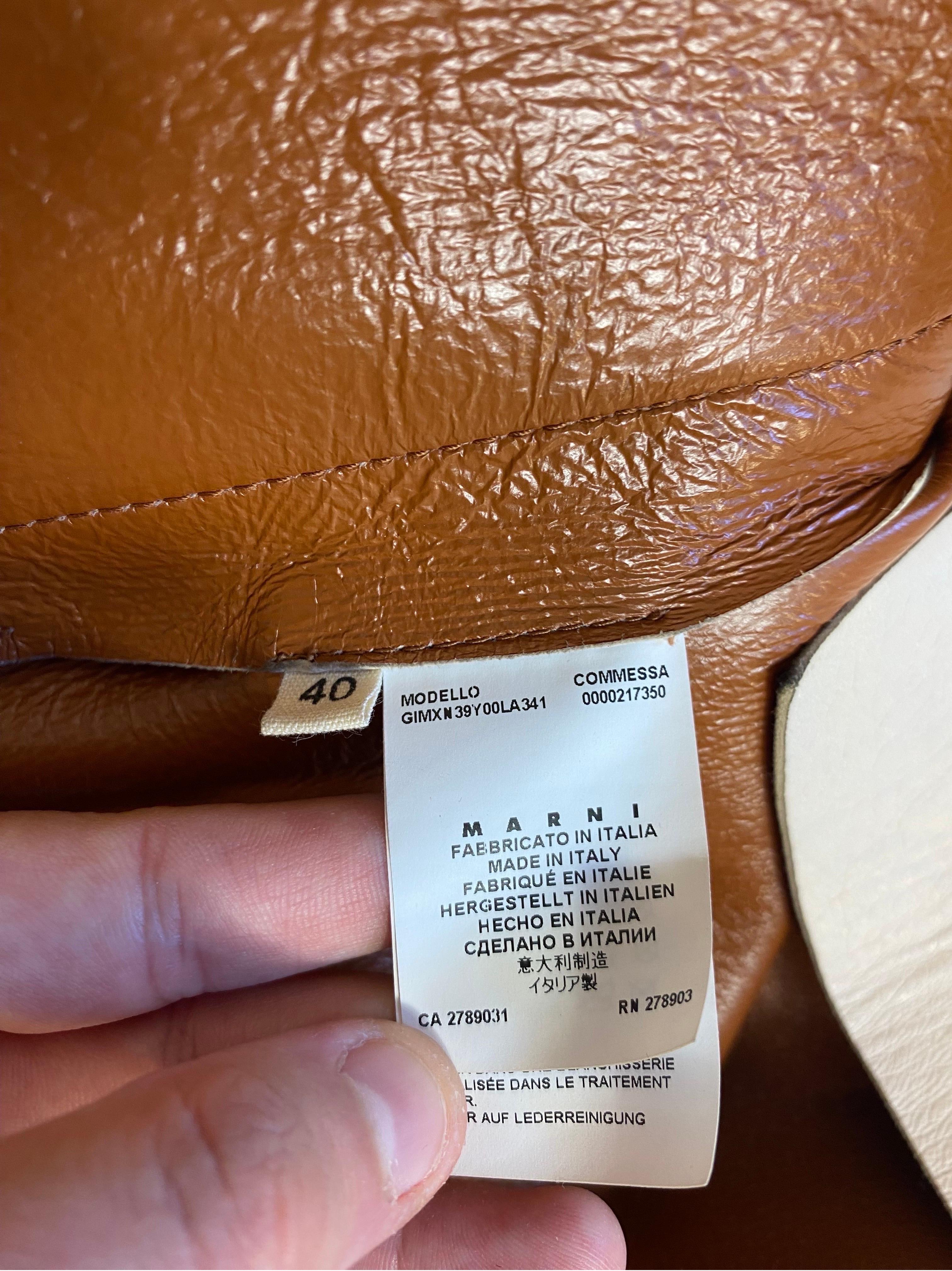 Marni beige leather short-sleeved jacket For Sale 1