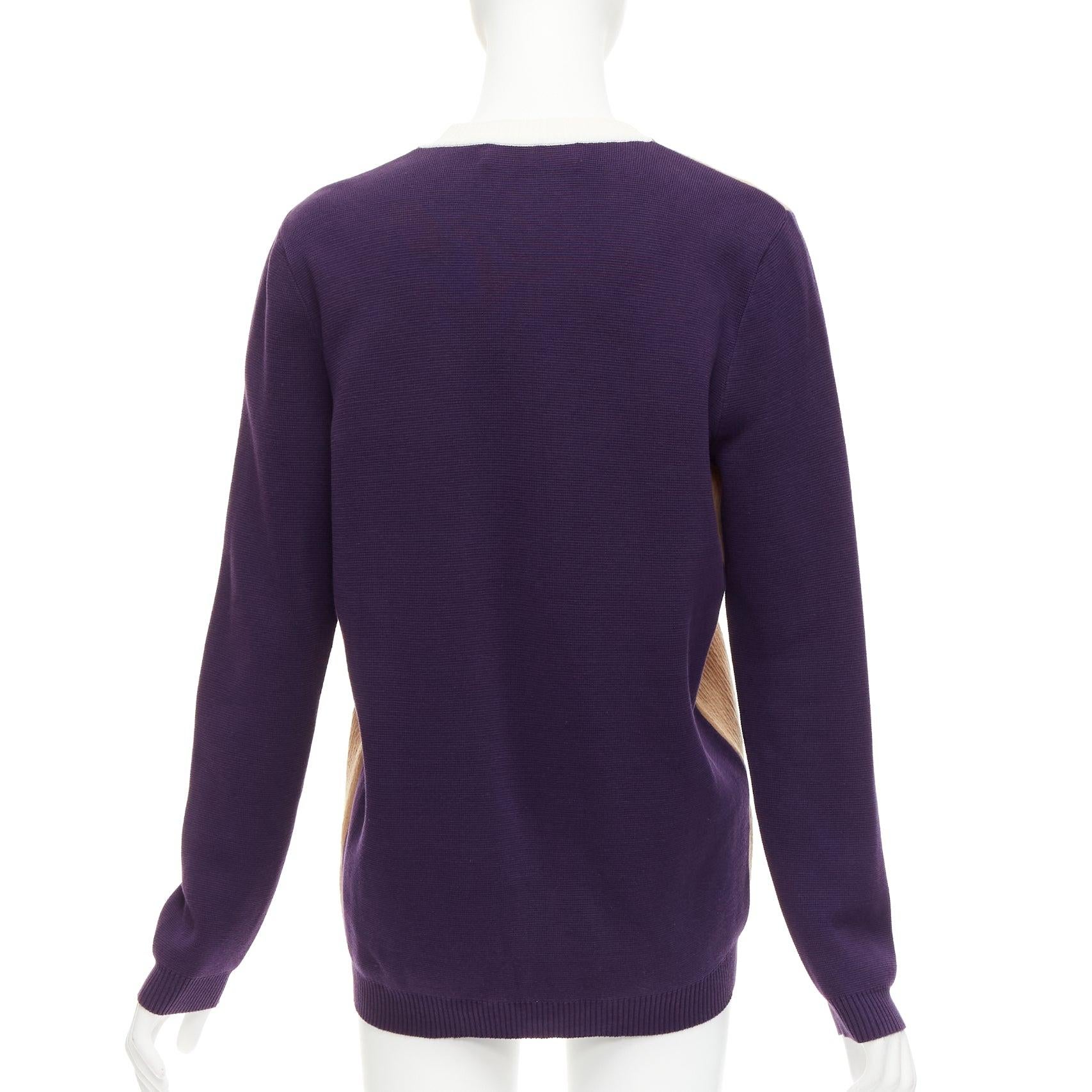 MARNI cardigan en matières mixtes, beige et violet, pull-over IT40 S Pour femmes en vente