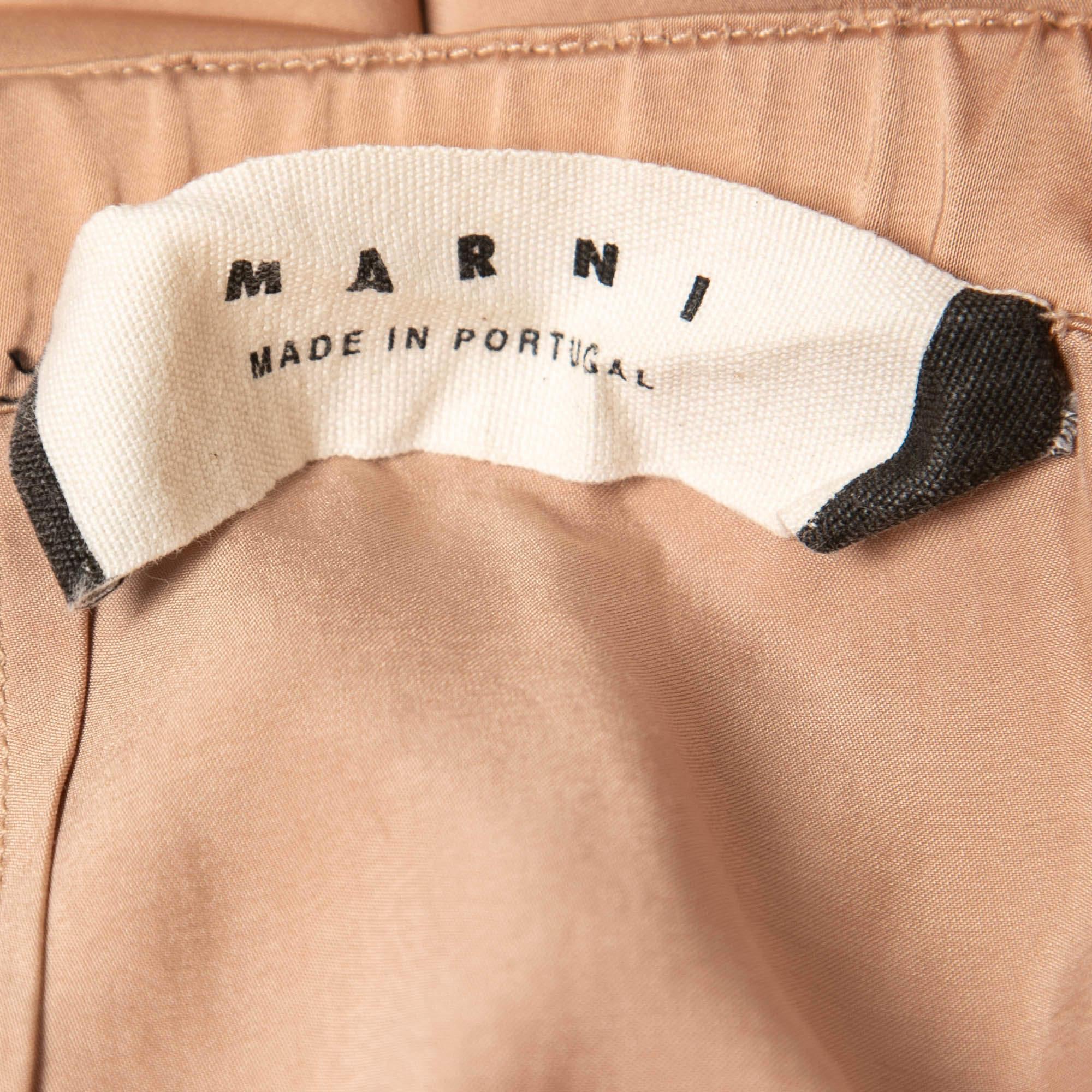 Jupe midi Marni en satin beige M Bon état - En vente à Dubai, Al Qouz 2