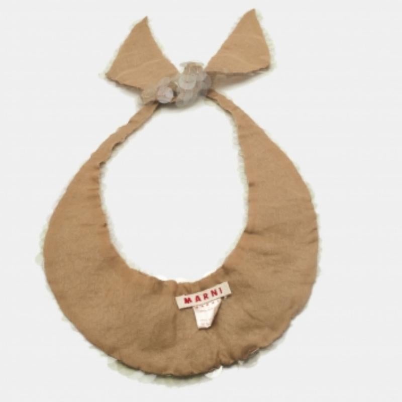 Donna Marni - Collana in seta beige con paillettes trasparenti in vendita