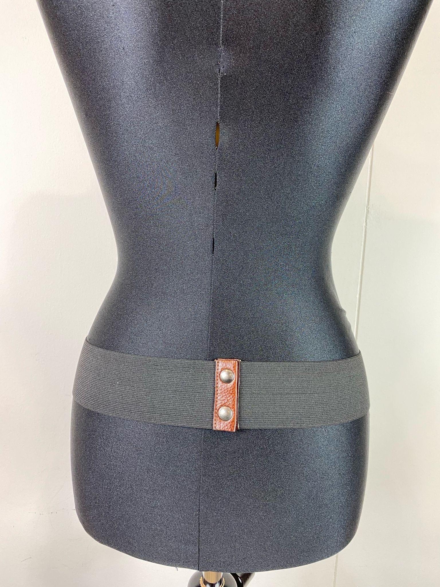 Black Marni belt with elastic and brown leather insert. For Sale