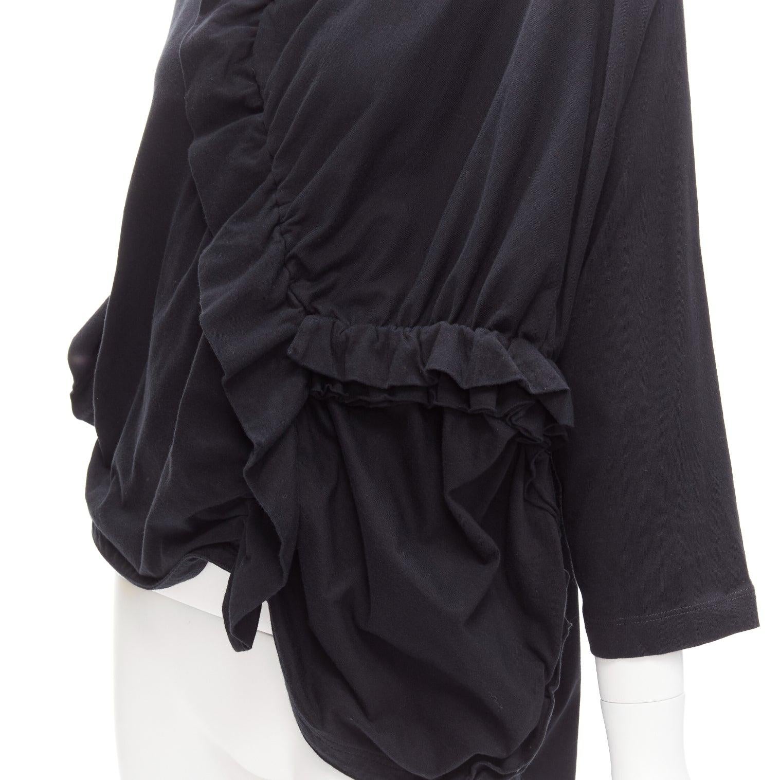MARNI black 100% cotton gathered ruffles 3/4 sleeves boxy top IT36 XS
Reference: CELG/A00313
Brand: Marni
Material: Cotton
Color: Black
Pattern: Solid
Closure: Slip On
Made in: Italy

CONDITION:
Condition: Excellent, this item was pre-owned and is