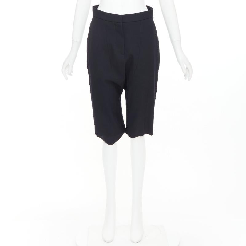 MARNI black 100% virgin wool drop crotch harem knee shorts IT38 XS For Sale 4