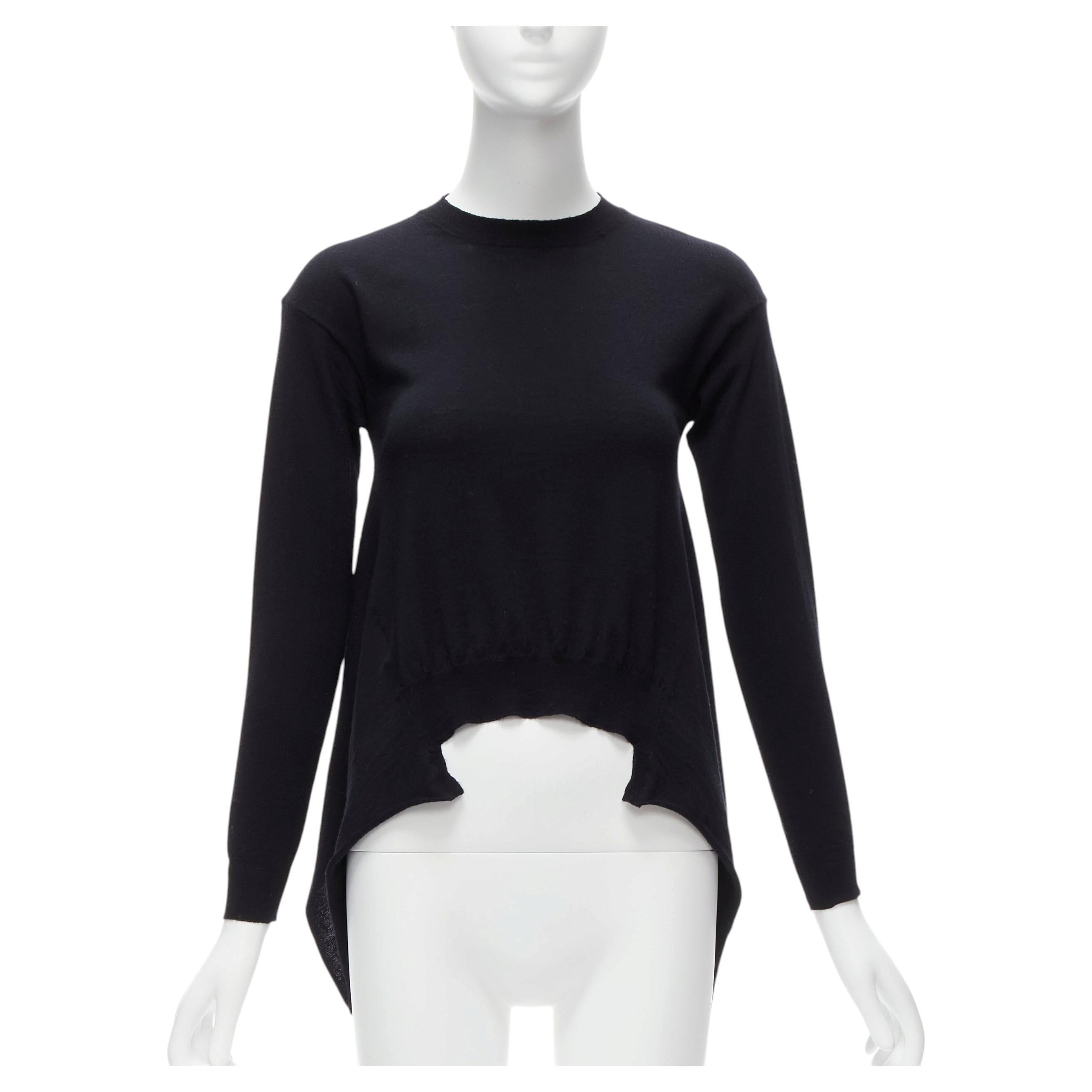 MARNI negro 100% lana jersey asimétrico de cuello redondo y bajo alto FR38 M en venta