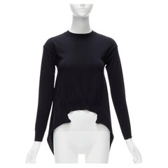 MARNI negro 100% lana jersey asimétrico de cuello redondo y bajo alto FR38 M