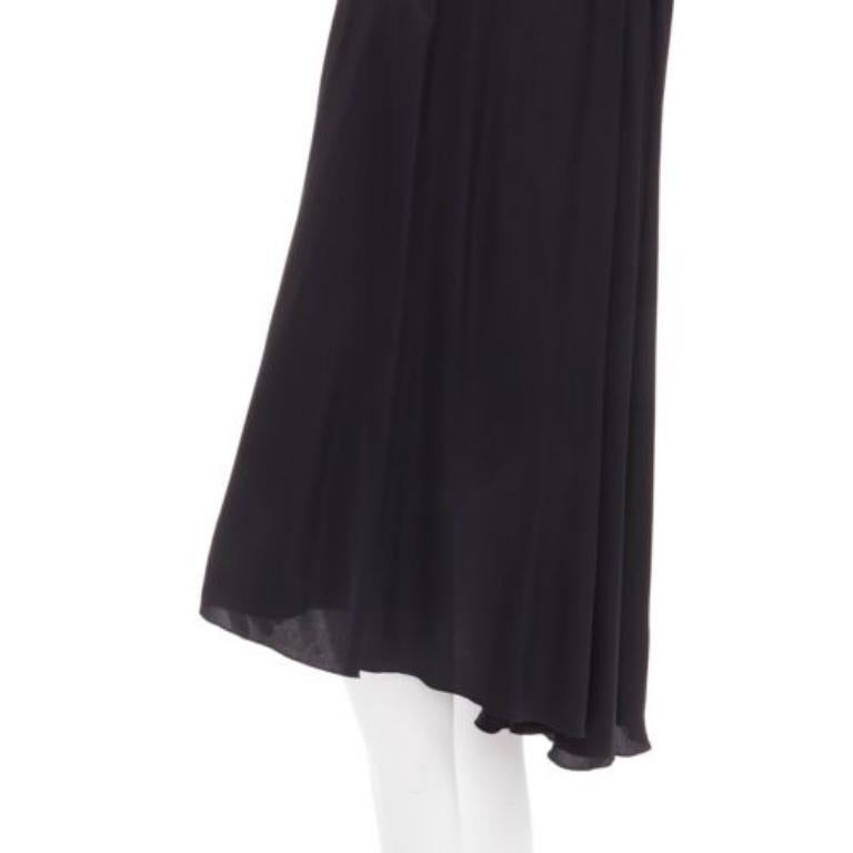 MARNI black acetate silk cape sleeve crew neck mini dress IT40 S For Sale 2