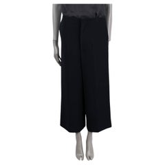 MARNI black acetate WIDE LEG CROPPED Pants 42 M