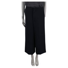 MARNI  black acetate WIDE LEG CROPPED Pants 42 M