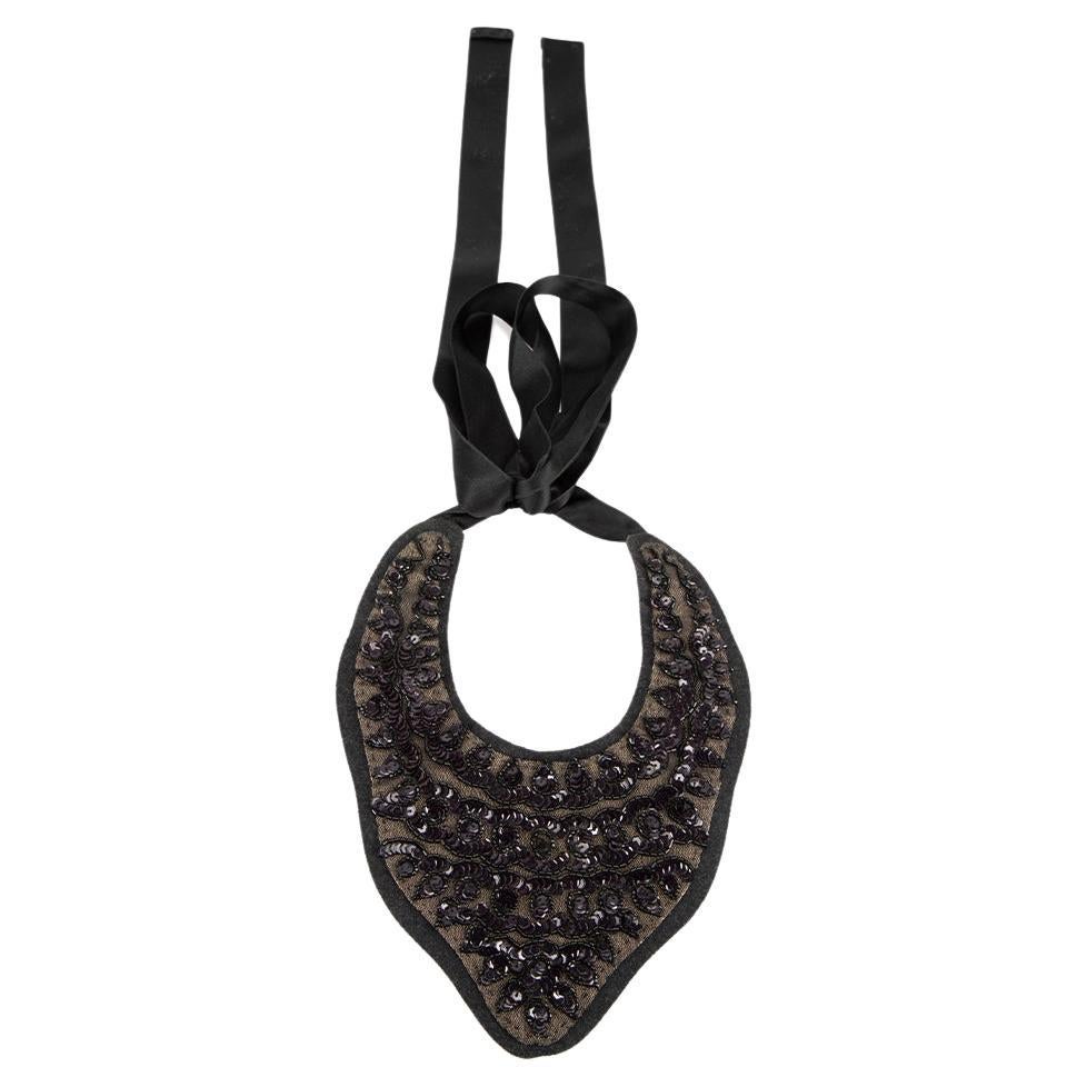 Marni Black Beaded Bib Necklace