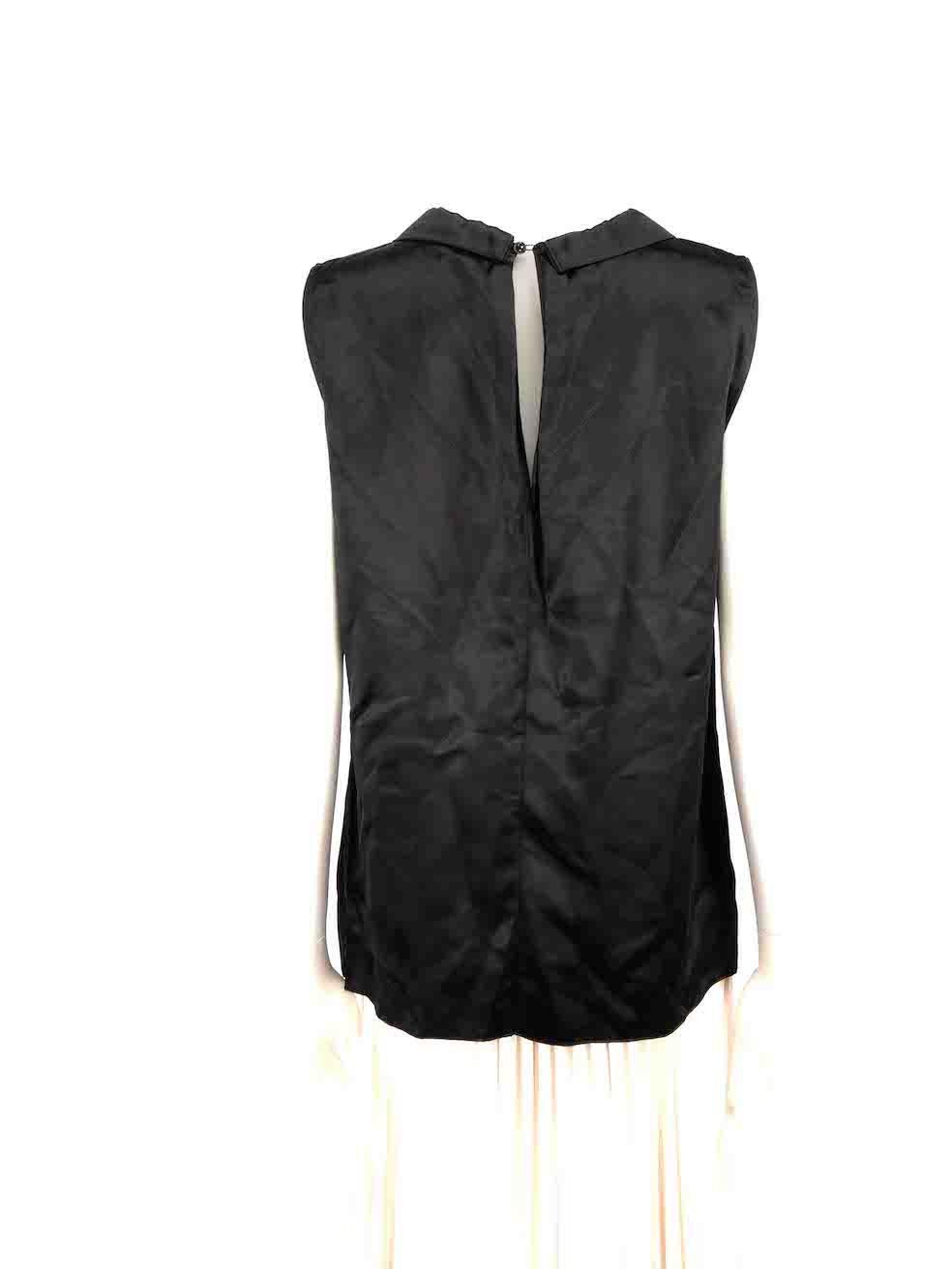 Marni Black Bow Accent Sleeveless Top Size L In Good Condition For Sale In London, GB