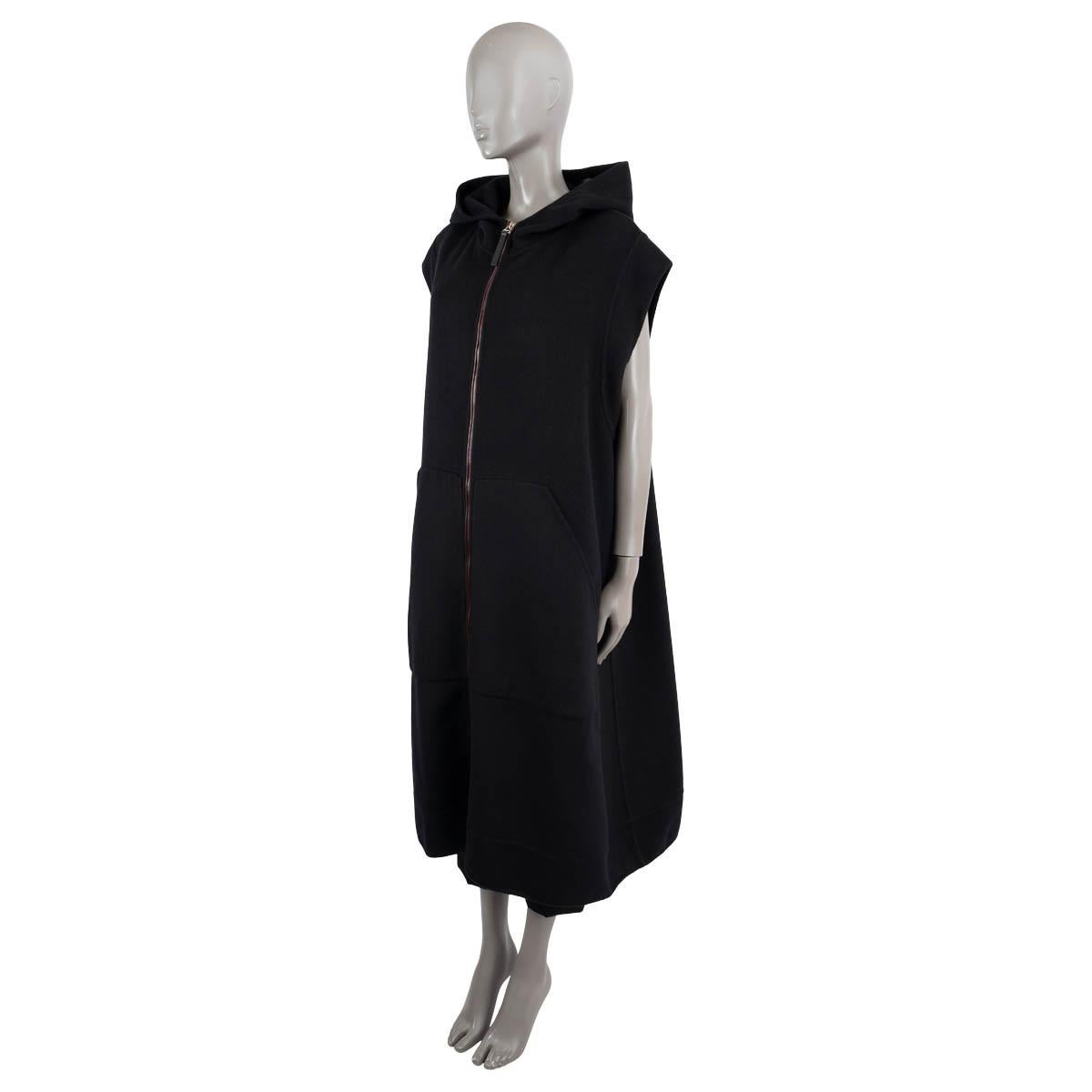 Black MARNI black cashmere blend 2021 ZIP-FRONT Vest Coat Jacket 40 S For Sale