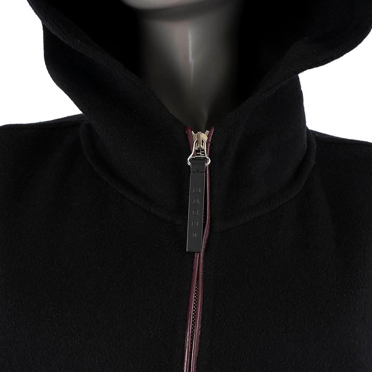 Women's MARNI black cashmere blend 2021 ZIP-FRONT Vest Coat Jacket 40 S For Sale
