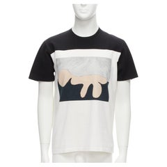 MARNI Schwarzes Baumwollgemisch Abstraktes Porträt Print Colorblock Boxy Top IT48 M