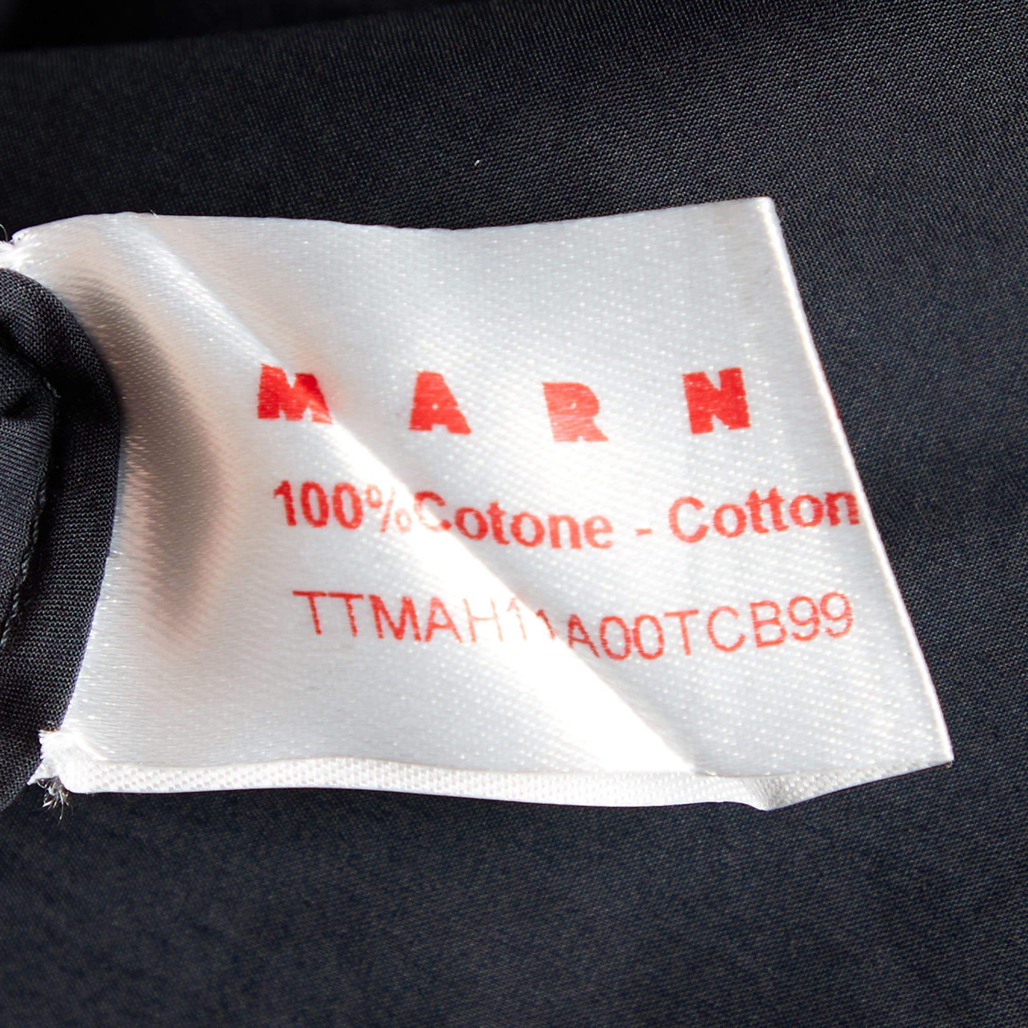 Marni Black Cotton Gather Detail Sleeveless Top M 1
